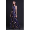 thumbnail image 4 of Bimba Robe Longue Imprimée pour Femmes avec Oiseau, Tenue de Villégiature, Robe de Soirée - Grand Bleu Marine, 4 of 6