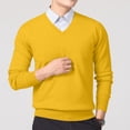 thumbnail image 3 of Xcmzpl Chandail-Robe à Col en V pour Hommes, Tricot, Manches Longues, Coupe Ajustée, Chandails Mode, Chandail à Enfiler, Chandail de Base Uni, Hauts de Chandail d'Automne, 3 of 5