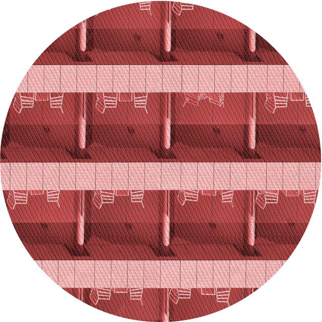 Ahgly Company Tapis d'Intérieur Ronds Lavables à la Machine, Style Transitionnel, Pastel Rouge Rose, Tapis de Zone, 8 Pieds Rond