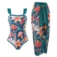 thumbnail image 1 of Daisyyozoid Womens Swimwear Clearance Halter Split Three-piece Printed Swimsuit, 1 of 4