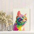 thumbnail image 2 of Colorful Abstract Cat Portrait Canvas Wall Art 15.75x11.81 Inches, 2 of 8