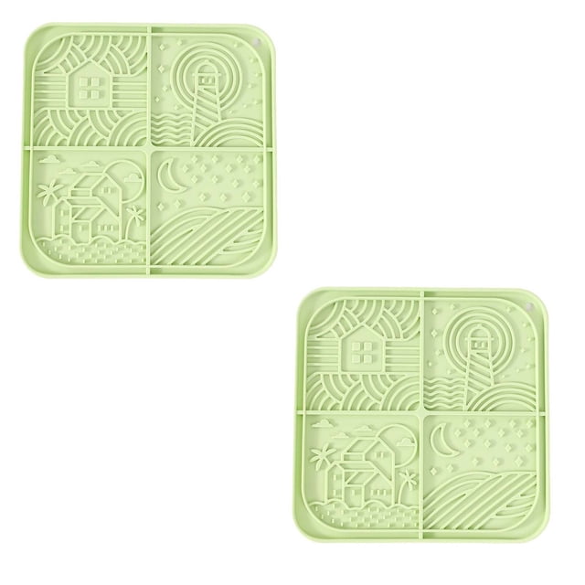 Lick Mat for Dogs 2-Pack, Slow Feeder Puzzle for Anxiety Relief & Boredom with Strong Suction Cups