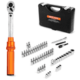 thumbnail image 1 of VEVOR Click Torque Wrench Set 1/4Inch Drive 20-240 lbf-in/2.3-27.1N.m Orange 72-Tooth, 1 of 9