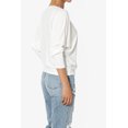 thumbnail image 4 of Haut Côtelé Décontracté à Manches 3/4 Dolman Col Bateau pour Femmes, 4 of 7