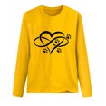 thumbnail image 3 of Besolor Tuniques Automne Printemps pour Femmes 2024 Imprimé Cœur Col Rond Manches Longues Chemises Décontractées Amples Blouse Tee, 3 of 3