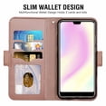 thumbnail image 2 of Cover for Huawei P20pro Cover, Mobile Phone Cover Compatible with Huawei P20 +, Mobile Phone Case Protective Cover Bag Case Fabric And Pu Leather with Credit Card Holder, Pink, 2 of 4