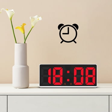Aqestyerly Réveil Numérique à DEL, Cadre Blanc, Grand Affichage, Horloge de Table de Chevet au Design Moderne pour Chambre, Bureau, Cuisine HWRETIE