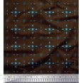 thumbnail image 1 of Soimoi Brown Poly Georgette Fabric Lattice Geometric Printed Fabric 1 Yard 52 Inch Wide, 1 of 3