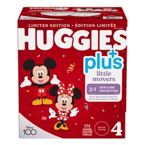 Huggies Little Movers Plus Couches, tailles 4 (22-37 lb/10-17 (kg)