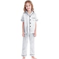 thumbnail image 1 of TBWNWG Satin Sleepwear Set For Kids Comfortable Two Piece Pajamas With Classic Button Down Design,Sizes 2-3 Years, 1 of 7