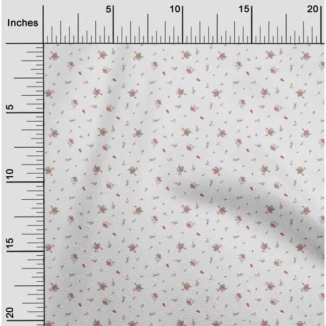oneOone Cotton Flex Fabric Leaves & Flower Floral Printed Craft Fabric BTY 40 Inch Wide