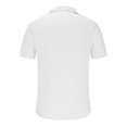 thumbnail image 4 of EOYWHK Mens Cotton Linen Shirts Short Sleeve Summer Ribbed Knit Button Down Cardigan Solid Color Collared Lapel Office Blouse Workwear Beachwear, 4 of 5