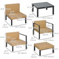 thumbnail image 3 of Outsunny Outdoor Wicker Conversation Set with Sofa, Chair, Stool, Table, 3 of 10