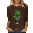 thumbnail image 2 of T-Shirt Imprimé pour Dames, Col Rond, Manches Trois-Quarts, Manches 3/4, Coupe Ample, 2 of 6