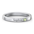 thumbnail image 1 of Stackable Birthstone Ring with Engraving - Peridot (August), 1 of 7