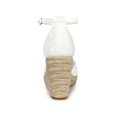 thumbnail image 2 of BLISSFUL STEP Sandales Compensées à Plateforme en Espadrille à Lacets pour Femmes Blanches (Taille 7), 2 of 6
