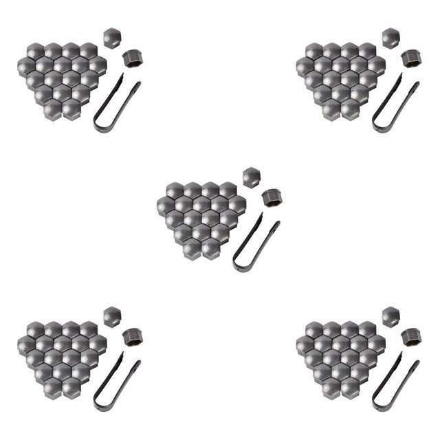 serony Pack de 20 Bouchons d'Écrou de Roue de Voiture Anti-Rouille Couvercle de Vis de Moyeu Automatique Remplacement en Plastique 17-21mm Écrous d'Automobile Protecteurs Gris 21mm 5Set