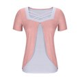 thumbnail image 4 of Timegard Hauts d'Été pour Femmes Grande Taille Col Carré en V Croisé Manches Courtes Décontracté Confortable Blouse, 4 of 6