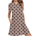 thumbnail image 1 of Weiqiqre Robes pour Femmes Été Décontractées à Manches Courtes Col Ras du Cou Robes T-Shirt Amples Évasées Mini avec Poches, 1 of 5