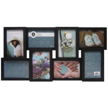 Hometrends 4x6 8-Opening Linear Gallery Collage Picture Frame, Black