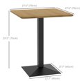 thumbnail image 3 of HOMCOM Dining Table Square Kitchen Table w/ Steel Base for Dining Room, 3 of 10