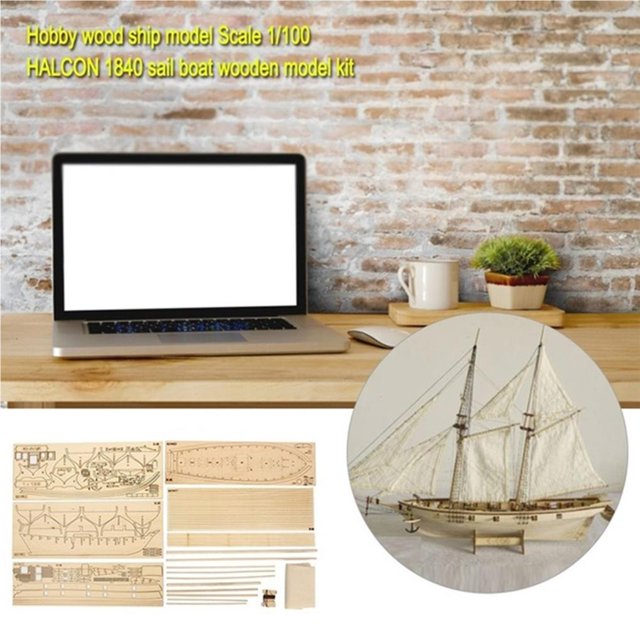 maskred Children Sailboat Model Kit Educational Ship Models Boys Boat Assembly Set Birthday Gift Kids Assembly Playthings Type 1
