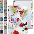 thumbnail image 1 of iPad PRO 12.9 Inch 1st [ Pro 12.9 1 Generation 2015 ] A1652 A1584 ML3Q2LL/A ML3N2LL/A ML3K2LL/A ML0H2LL/A ML0G2LL/A Trifold Printed PC Lightweight Protective Clear Back Cover - Birds & Flowers, 1 of 8