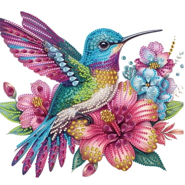Sinkoo Kits d'Art Diamant 5D Colibri 12"x12 Pouces, Kits d'Art et d'Artisanat Déco Boho pour Adultes et Ados Débutants, Kit de Peinture Diamant Oiseau Bricolage pour Déco Murale à la Maison