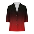 thumbnail image 5 of Birdeem Women Mid-Sleeve Casual V-Neck Solid Color Loose Button Shirt Blouse Tops, 5 of 5