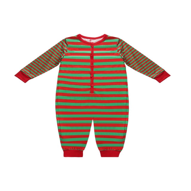 Pyjamas de Noël Parent-Enfant Ensemble Mode à Rayures à Manches Longues avec Pantalon Nouveau