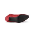 thumbnail image 3 of Unique Bargains Bottines à Talon Aiguille à Bout Pointu à Fermeture Éclair pour Femme Rouge 6, 3 of 8