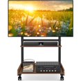 thumbnail image 1 of RTVR Support Télé Universel Roulant avec Roues pour Téléviseurs de 40 à 86 Po, Capacité de 150 Lb et Tablette Multimédia en Bois, Brun, 1 of 8