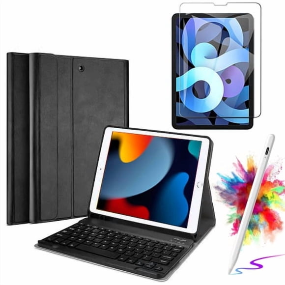 Supershield 3-in-1 Keyboard Case for iPad Air 13-Inch (M2, 2024) & iPad Pro 12.9 (3rd-6th Gen) - Wireless Detachable Backlit Keyboard with Screen Protector & Stylus Pen, Black