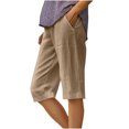 thumbnail image 2 of Wensltd Shorts d'Été à Jambe Grand pour Femmes, Mode, Lin, Fluides, Confortables, 2 of 6