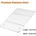thumbnail image 3 of GFDYREE Cooling Rack Pack of 2, Stainless Steel Baking Racks for Baking Roasting Grilling Drying, Rectangle 15.3''x11.25''x0.6'', Oven & Dishwasher Safe, 3 of 7