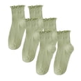 thumbnail image 1 of ylioge Ruffle Crew Socks for Women 3 Pack Cute Solid Comfort-Cotton Basic Boot Sock Sales, 1 of 3