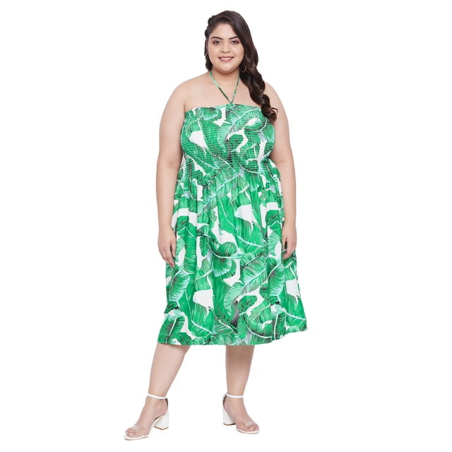 Oussum Robe Tube Courte pour Femmes Sans Manches, Robes d'Été, Vert