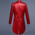 thumbnail image 3 of tumgatte Men's Sequined Solid Color Performance Suit Dormal Dress Single Breasted Tailcoat Suit Jacket Clearance, 3 of 3