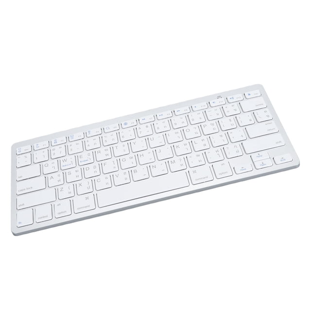 Keyboard Bilingual Super Slim Cordless Keyboard Comfortable for PC Laptop Tablet User Friendly Ergonomic Design Silver