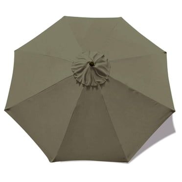 Toile de Remplacement pour Parasol de Patio, Auvent Supérieur pour 9 Pi, 8 Baleines, Beige (Auvent Seulement)