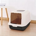 thumbnail image 4 of Cat Litter Box Enclosed Litter Box for Cats Large Covered Toilet Tray with Shovel for SplashProof Use Litter Box with Lid, 4 of 6