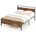 thumbnail image 1 of Costway Cadre de Lit Format Grand avec Tête et Pied de Lit en Bois, Rangement sous le Lit, 1 of 10