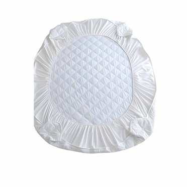 Maplenight Premium Queen Size Fitted Sheet 360°Fitted Mattress Protector - Soft Polyester, Waterproof, Multiple Colors (150x200cm) White