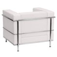 thumbnail image 5 of HERCULES Regal Series Contemporary Melrose White Leather Chair with Encasing Frame, 5 of 5