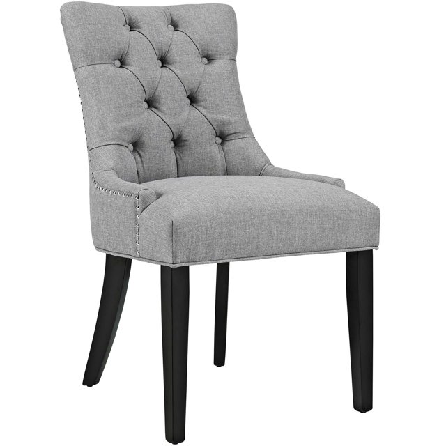 Modway Regent 20.5" Tufted Fabric & Solid Wood Dining Chair, Light Gray