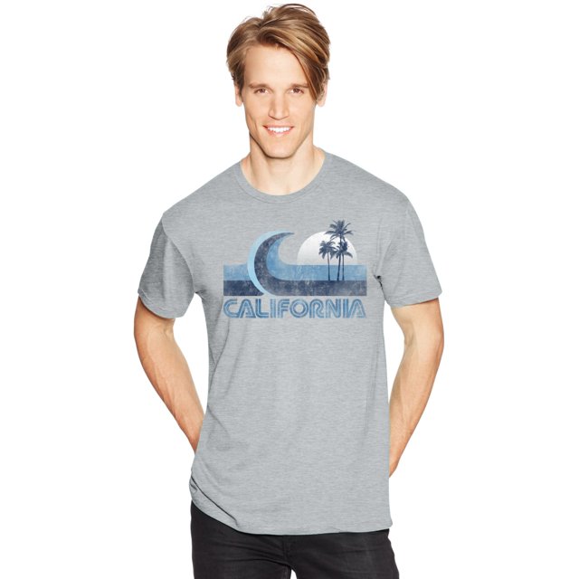 Hanes T-Shirt Graphique pour Hommes, 3TG, California Wave