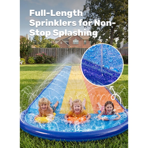 Joyfy 685 x 208cm Triple Lawn Water Slide with 3 BodyBoards,Water