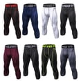 thumbnail image 1 of Graflsoa Men's Performance Workout Leggings 2-Pack: Quick-Dry, Breathable, Stretchable with Muscle Support for Gym, Running, and Yoga - Black & Grey Patchwork Design, Size L (EU), 1 of 6
