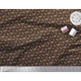 thumbnail image 3 of Soimoi Brown Heavy Satin Fabric Enjoy Summer Time Text Print Fabric by the Yard 54 Inch Wide, 3 of 5