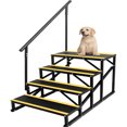 thumbnail image 1 of Bingirl 4 Step RV Stairs with Handrail, RV Steps Ladder Hot Tub Steps, Portable Metal Camper Steps Mobile Home Stairs with Non-Skid Tapes for Mobile Home, Travel, Camper, RV, 1 of 7